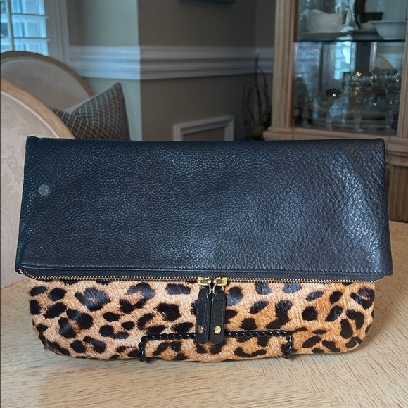 Talbots Leopard Calfskin Leather Folding Clutch - Picture 14 of 14